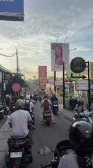 Morning traffic flows through North Kuta streets
