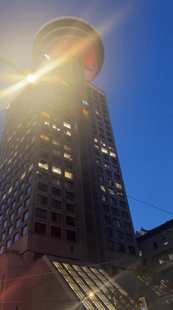 Downtown Vancouver at dusk during FIFA World Cup 2026