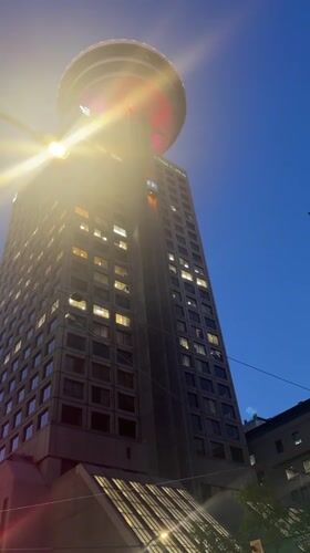 Downtown Vancouver at dusk during FIFA World Cup 2026
