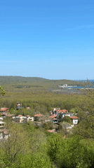 Village view captured in Primorsko, Bulgaria showing forest landscape