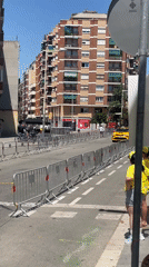 Professional cycling race rolls through central Barcelona streets