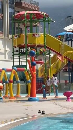 Water park structures and slides in Alanya, Turkey