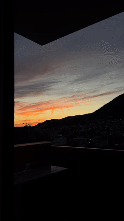 Sunset over Šušanj's coastal skyline, Montenegro