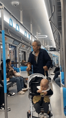 Ordinary commuters ride subway train in Shuangfu, China