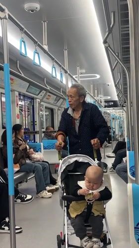 Ordinary commuters ride subway train in Shuangfu, China