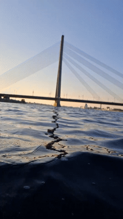 Bridge views and street-level portraits in Riga