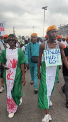 Protest march with Nigerian flag attire held in Ikeja