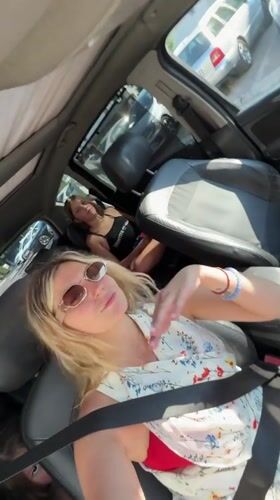 A pause inside a car in Budva, Montenegro