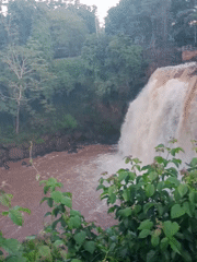 Muddy waterfall observed in Kenya's Mugumo-ini ward following rainfall