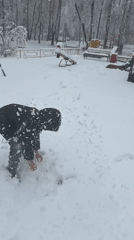 Child plays in snow as cleanup continues in Dmitrov