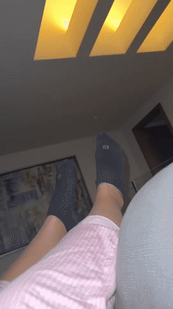 Person rests in pajamas during late night in Mexico