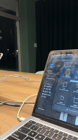 Designer takes work break, shares moment with companion