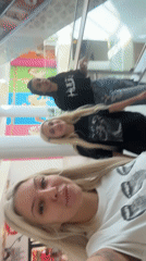 Woman films selfie video in Plovdiv shopping mall