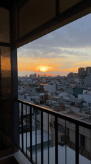 Sunset captured from multiple indoor locations in Thủ Đức