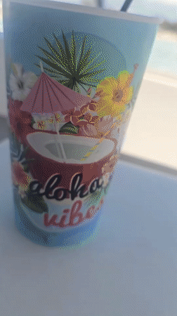 Tropical-themed cup spotted on boat in Ayia Napa