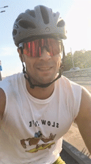Cyclist in monkey shirt spotted smiling in Moscow