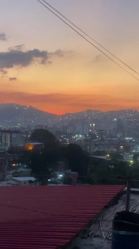 Colorful sunset observed over Caracas mountains May 5