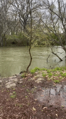 Person exercises at flooded park fitness area in Elhovo