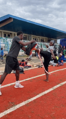 Boxing training session held on stadium track in Lafia
