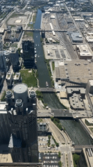 Chicago skyline and transit museum exhibits documented downtown