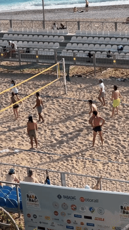 Beach volleyball and telescope viewing captured in Fethiye
