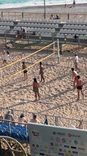 Beach volleyball and telescope viewing captured in Fethiye
