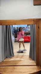 Balance board selfie in front of a mirror, Krasnoyarsk