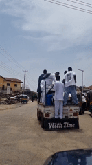 People in white clothing spotted on truck in Jos