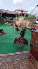 Young men enjoy afternoon swim session in Onitsha pool