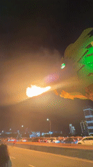 Fire-breathing dragon sculpture draws crowds in Đà Nẵng