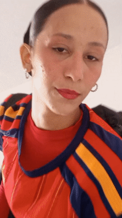 Selfie session in Spanish soccer jersey, Porlamar