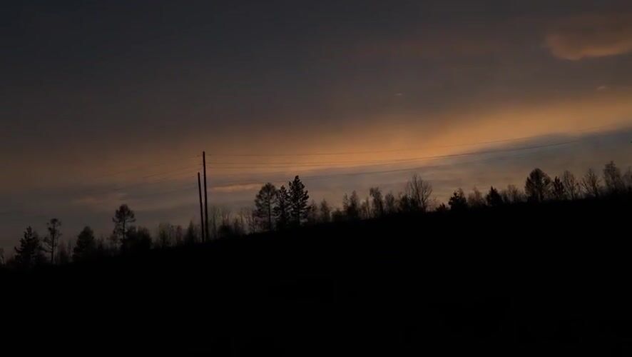 Sunset observed over Bratsk, Russia with colorful sky display