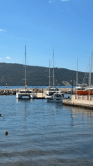 Sunday morning calm captured at Montenegro coastal marinas