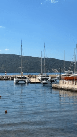 Sunday morning calm captured at Montenegro coastal marinas