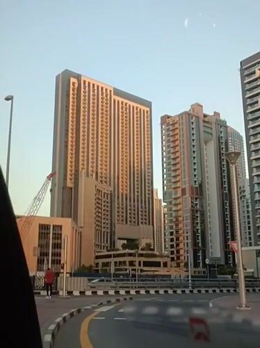 Late night street scene captured in Dubai intersection