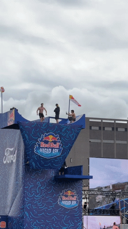 Red Bull cliff diving competition held in Oslo