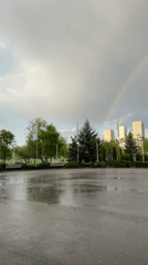 Rainbow appears over Sofia after afternoon rainstorm