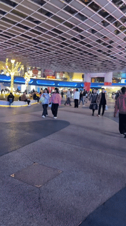 Food sampling observed at Shanghai shopping district vendor stall