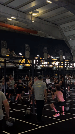 Indoor sports competition features wall ball exercises in Puebla