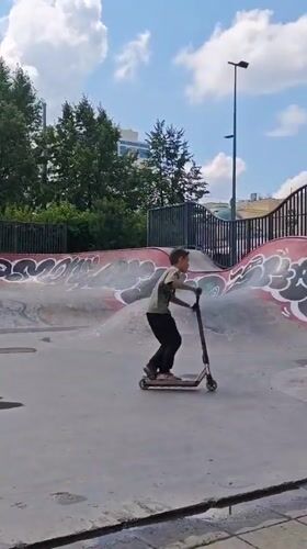 Skate park session and city landmarks on a sunny Yekaterinburg morning