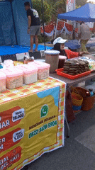 Evening street market in full swing in Panji, Indonesia