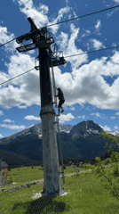 Person climbs ski lift tower, performs acrobatics in Montenegro