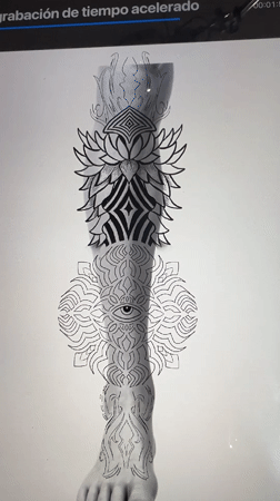 Time-lapse captures elaborate tattoo design sketching process in Madrid