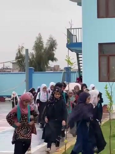 Girls attend school session in Kandahar classroom