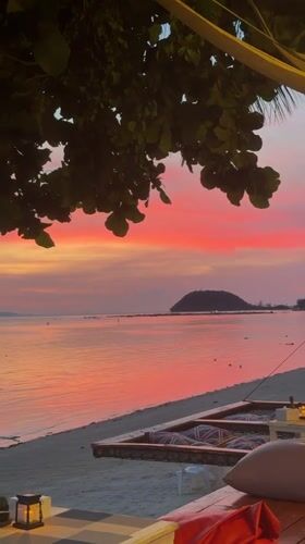 Sunset beach scene documented in Baan Thong Po, Thailand