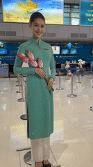 Traditional Vietnamese display greets travelers at Cam Ranh airport