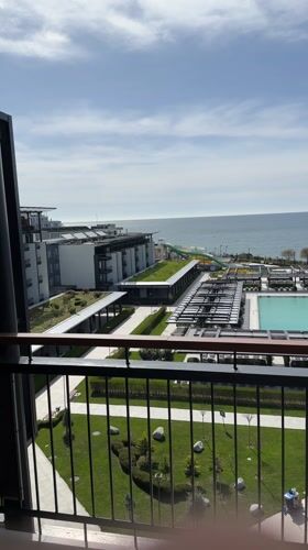 Tourist captures balcony views at Bulgarian coastal resort