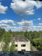 Witness documents decay and distant fires in abandoned Prypiat