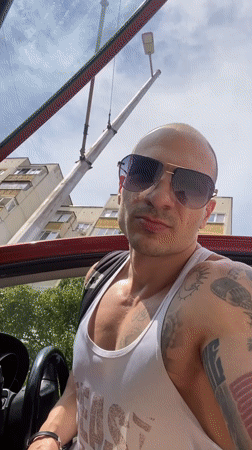 Man Takes Selfie Outdoors in Pleven, Bulgaria