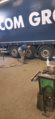 Truck tire maintenance observed in Dobrich, Bulgaria